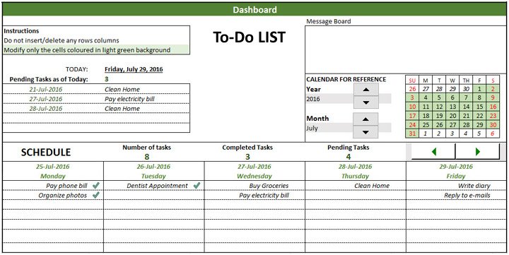 Daily To Do List Templates for Excel