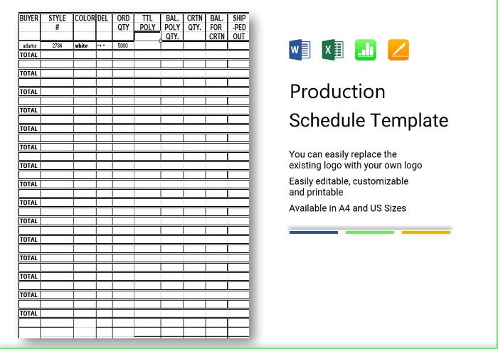 manufacturing excel templates